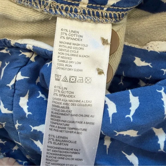 Tommy Bahama Linen Cotton Chino Shorts Light Khaki Size 36 - Picture 12 of 12